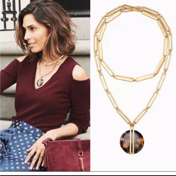 Stella & Dot Jaya Tortoise Pendant Necklace - Picture 2 of 10